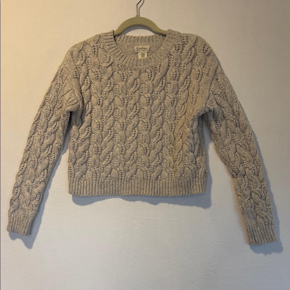 Jessica Simpson Gray Cable Knit Sweater